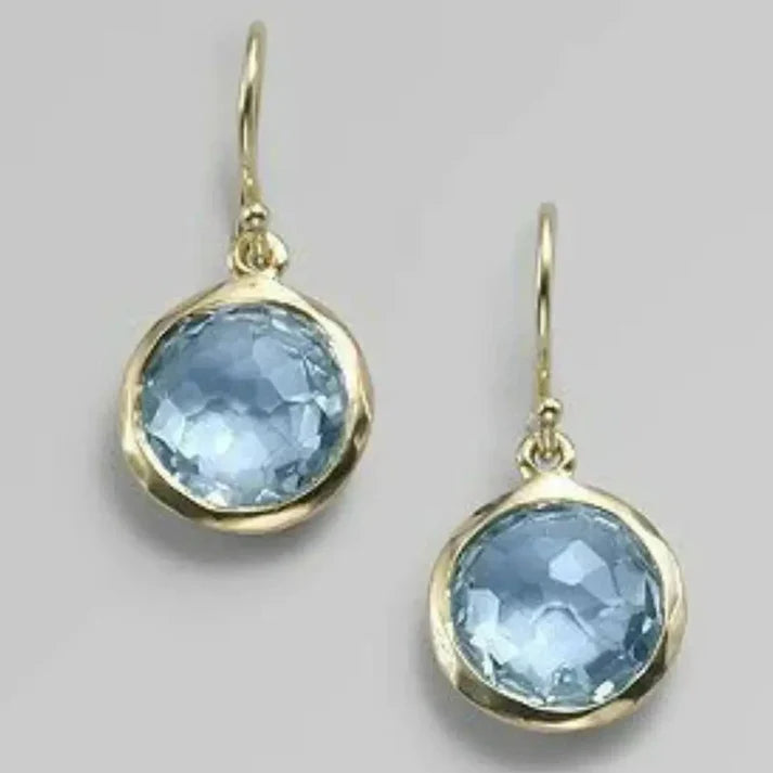 Vintage Light Blue Crystal Earrings