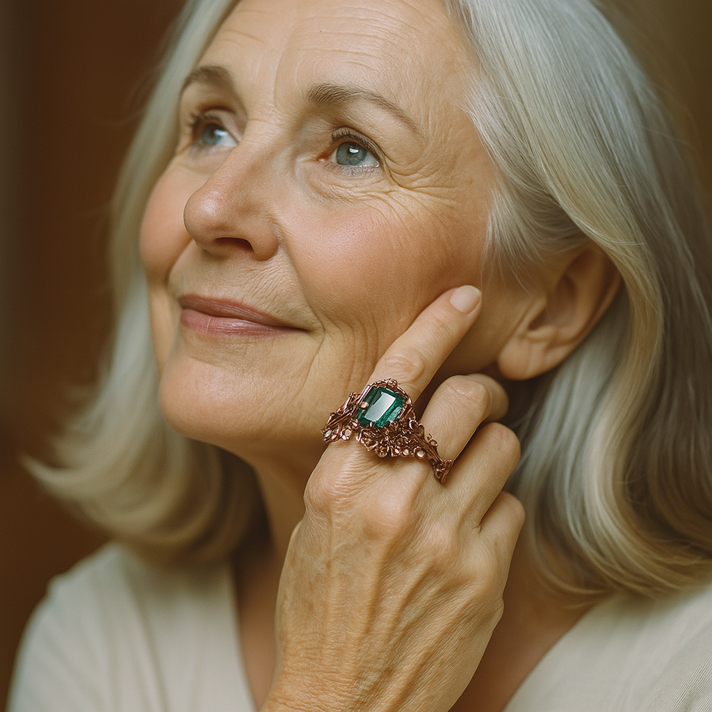 Nature Glow Green Crystal Ring