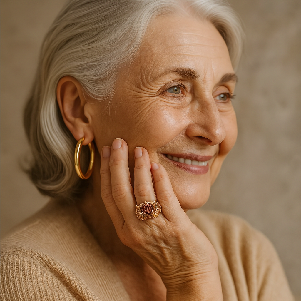 Luxe Vintage Gold Rose Ring