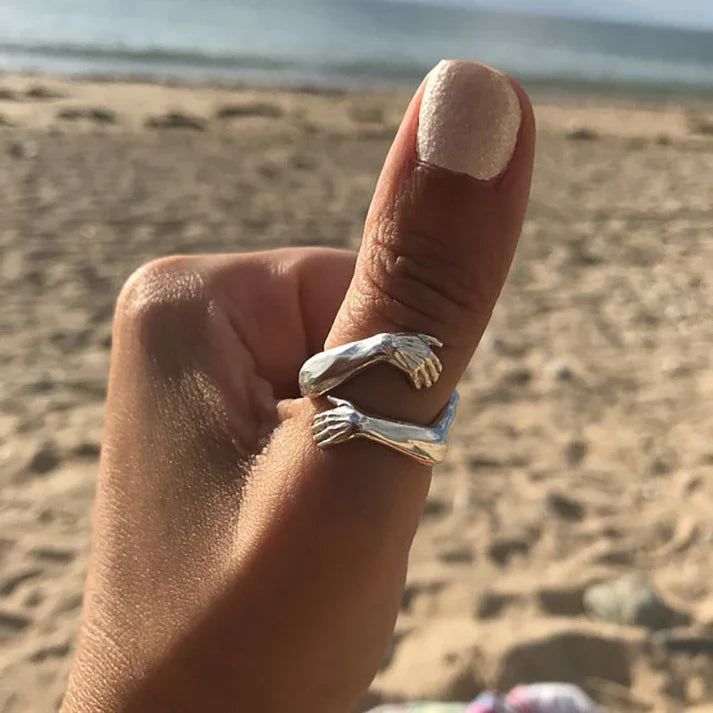 Silver ring "Hug"
