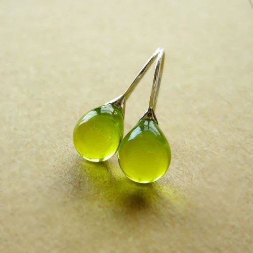 Vintage Olive Crystal Earrings