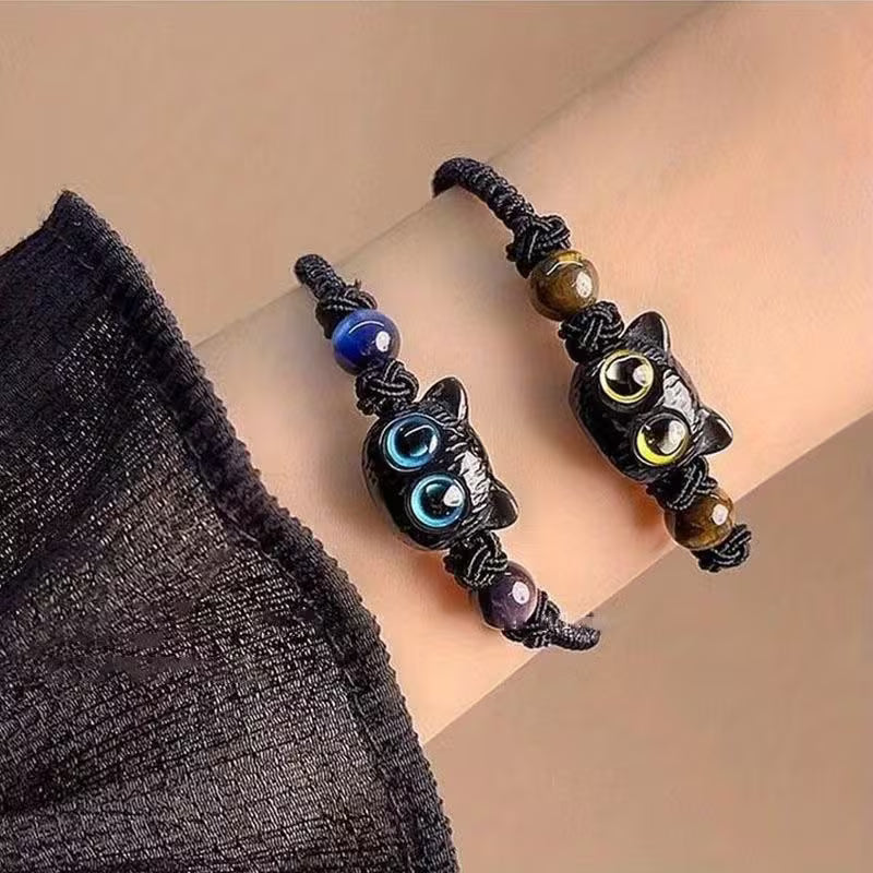 Midnight Enchantment Feline Charm Bracelet
