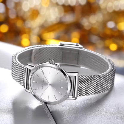 Elegant Rose Gold Wristwatch Featuring Quartz Movement