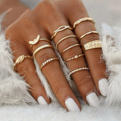 Unique rings set with 8 to 12 rings