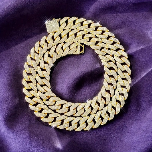 Men's 15mm Iced-Out Cuban Necklace