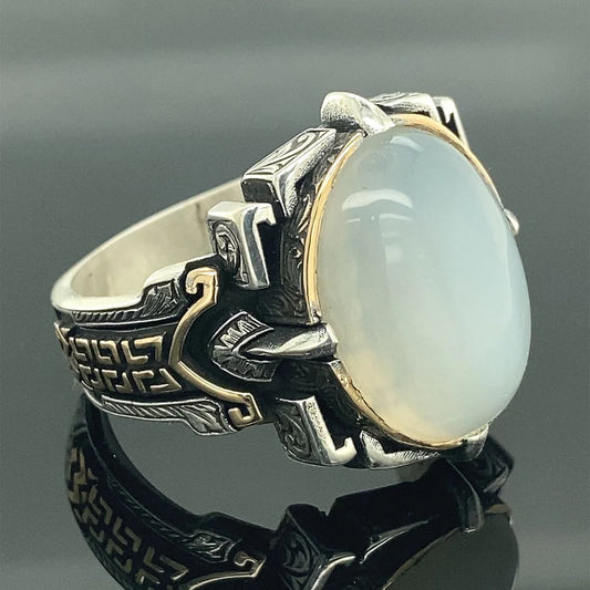 Vintage White Opal Seal Ring