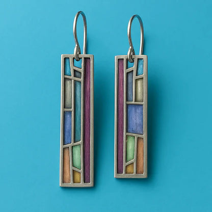 Vintage Mosaik silver earrings