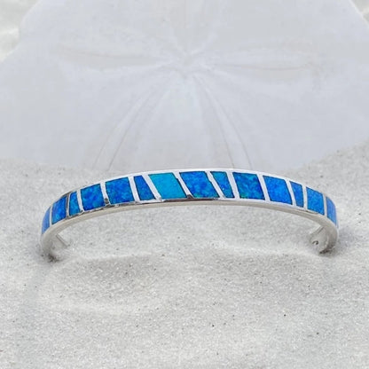 Blue Silver Opal Bracelet