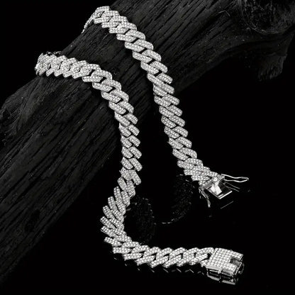 Versatile Cuban Rhinestone Necklace – Unisex Vintage Jewelry