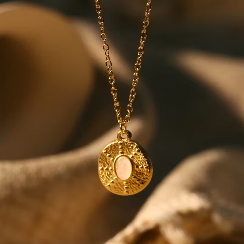 Vintage Pink Stone Grace Necklace