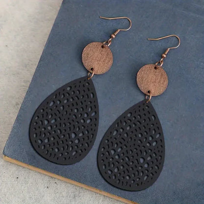 Vintage leather dangle earrings