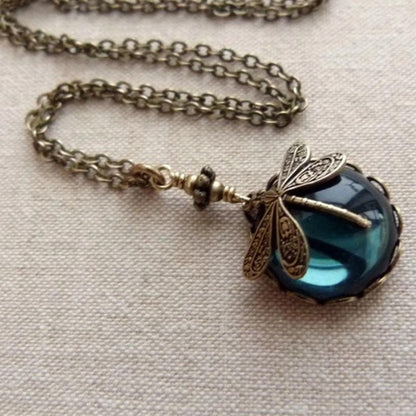 Vintage Dragonfly Pendant Necklace