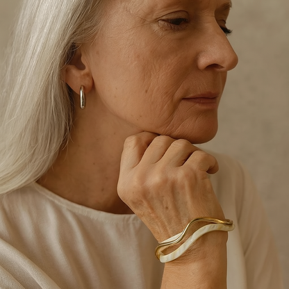 Elegant White Opal Gold Bracelet