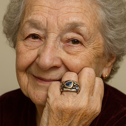 Vintage blue crystal ring