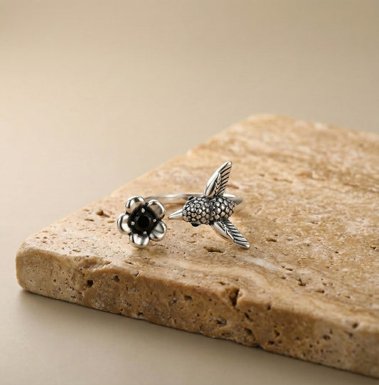 Eternal Garden Hummingbird Ring