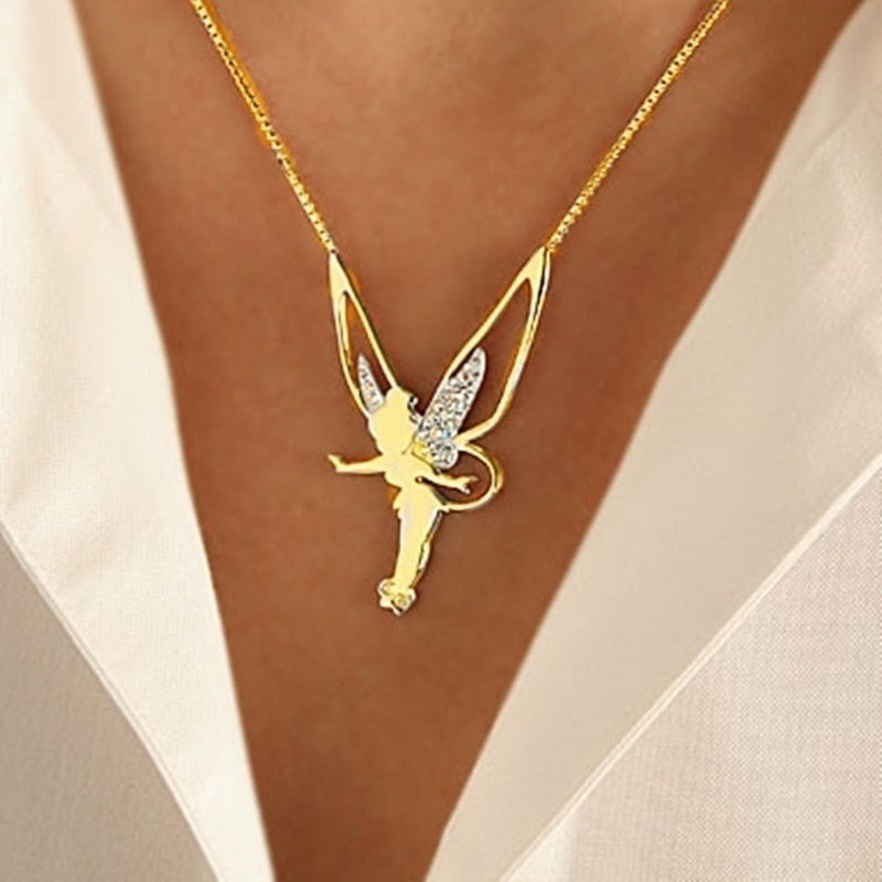 Luxe Two-Tone Fairy Pendant Necklace