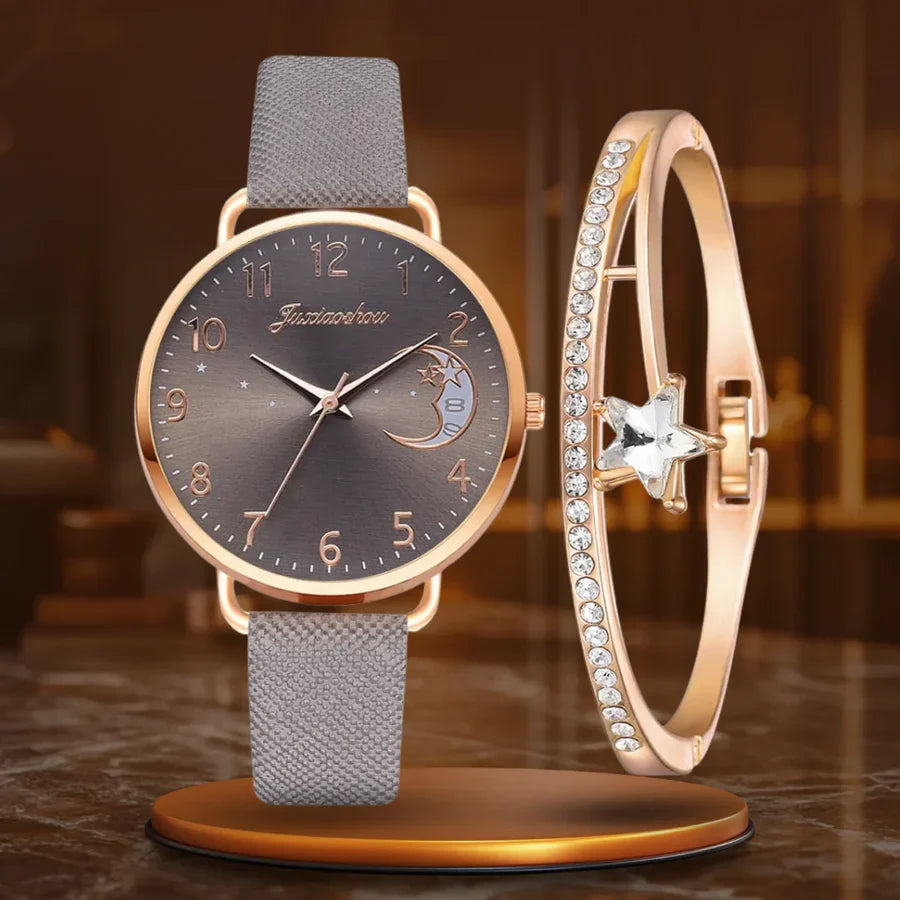 Francis | Watch and Bracelet Set with Moon-Shaped Dial