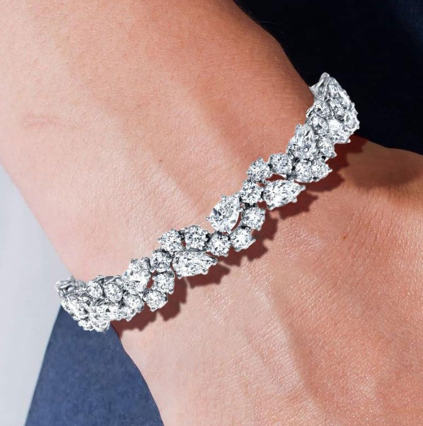 Classic Pear & Round Cut White Sapphire Bracelet