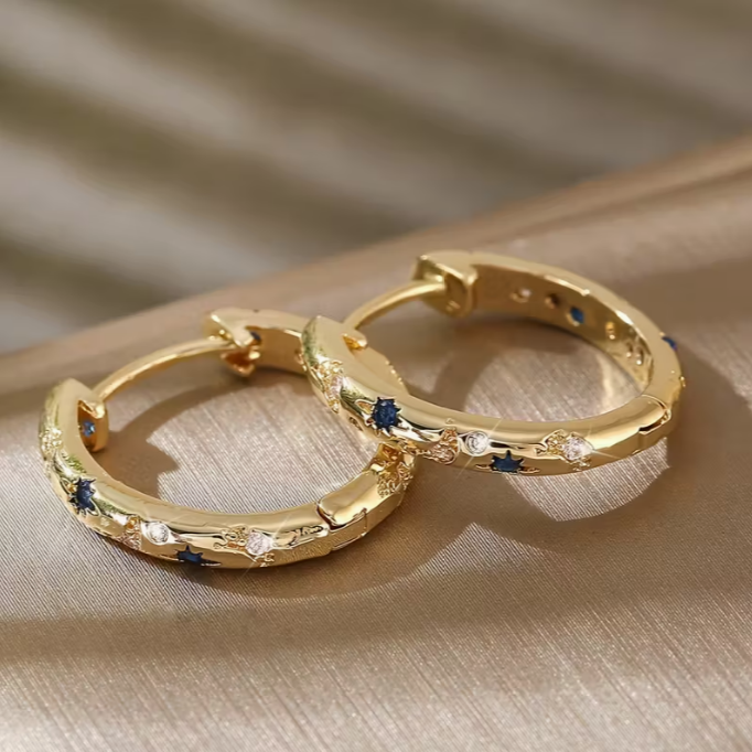 Midnight Elegance Classic Hoop Earrings