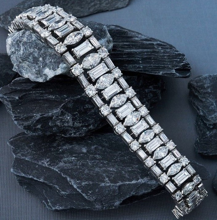 Emerald Cut White Sapphire Bracelet