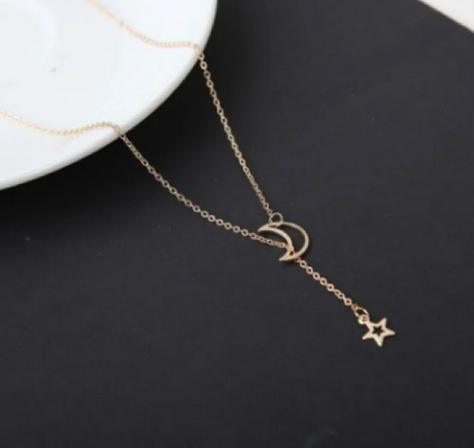 Moon Star Short Necklace