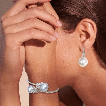 Round Pearl Jewelry Set – Earrings & Bracelet