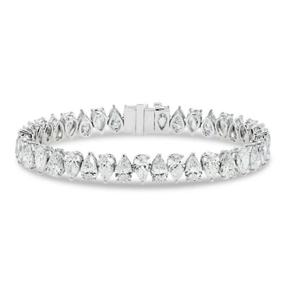 Classic White Sapphire Pear-Cut Tennis Bracelet