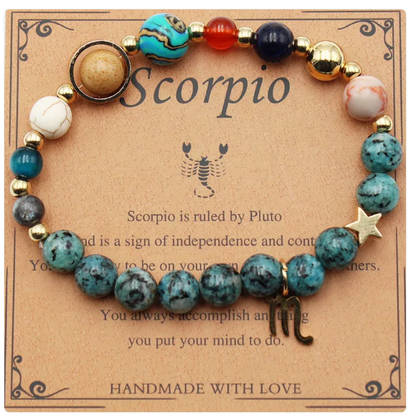 Eight Planets & 12 Constellation Stone Bracelet