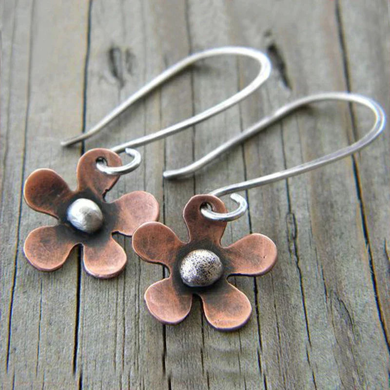 Vintage Silver Floral Earrings