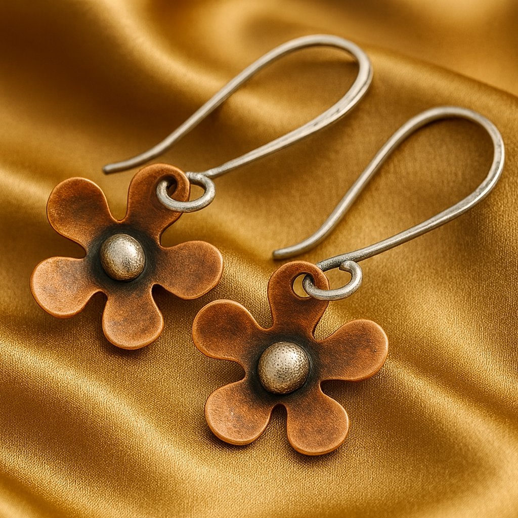 Vintage Silver Floral Earrings
