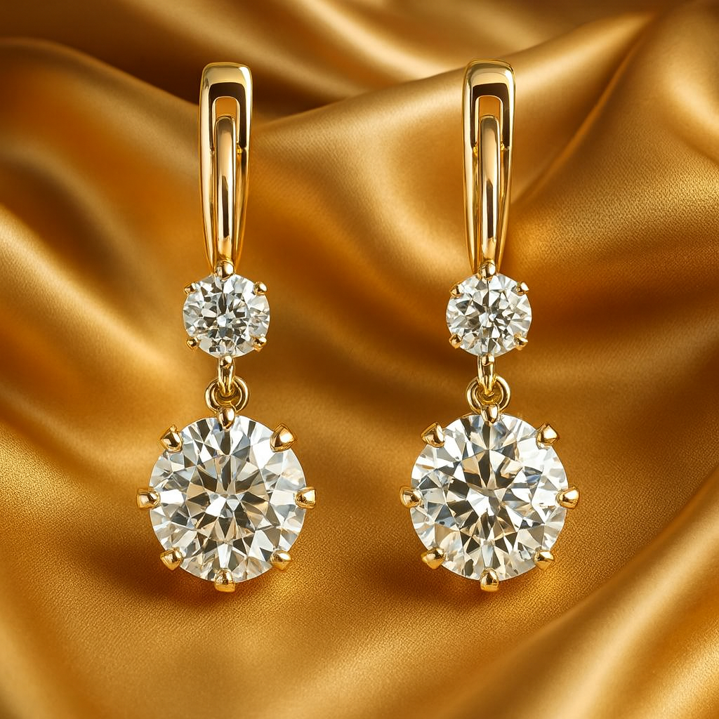 Classic Gold Vintage Zirconia Earrings