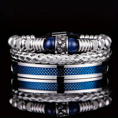 Timelessly Stainless Skull Bracelet With Tiger Eye