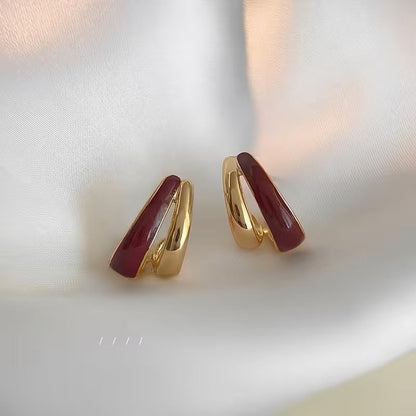 Classic Red Glaze Earrings
