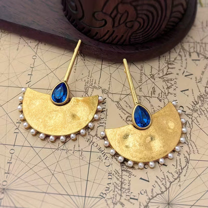 Boho Fan-Shaped Dangle Earrings