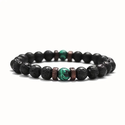 Vintage Earthy Stone Beaded Masculine Bracelet Premium