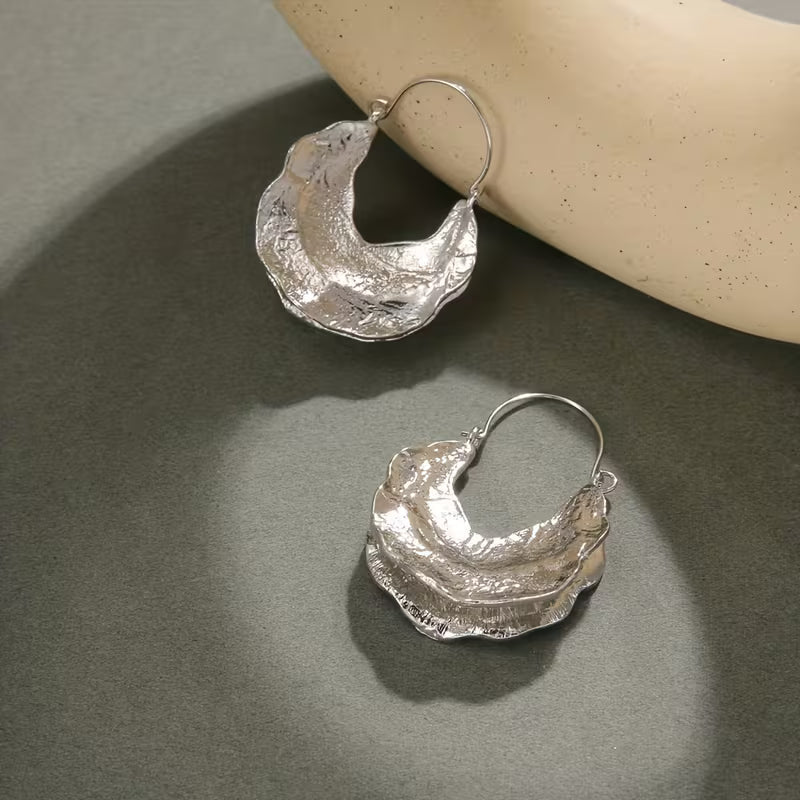Golden Silvery Waterdrop Earrings