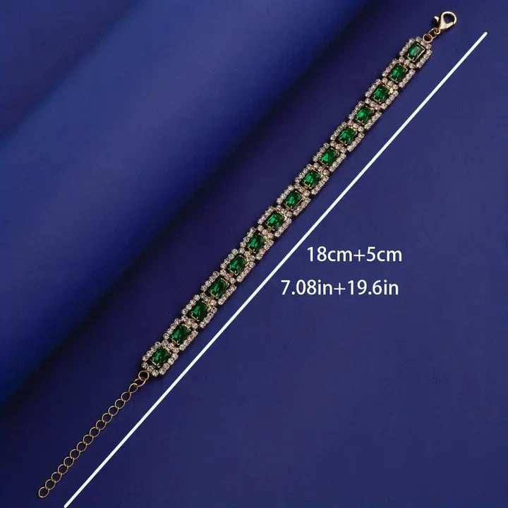 Emerald Green Statement Gold Bracelet