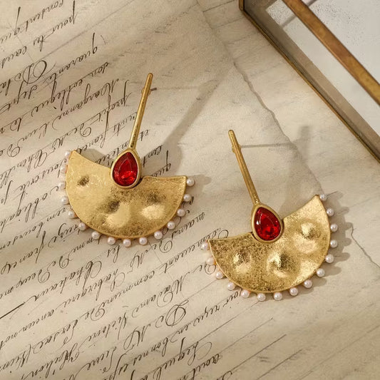 Boho Fan-Shaped Dangle Earrings