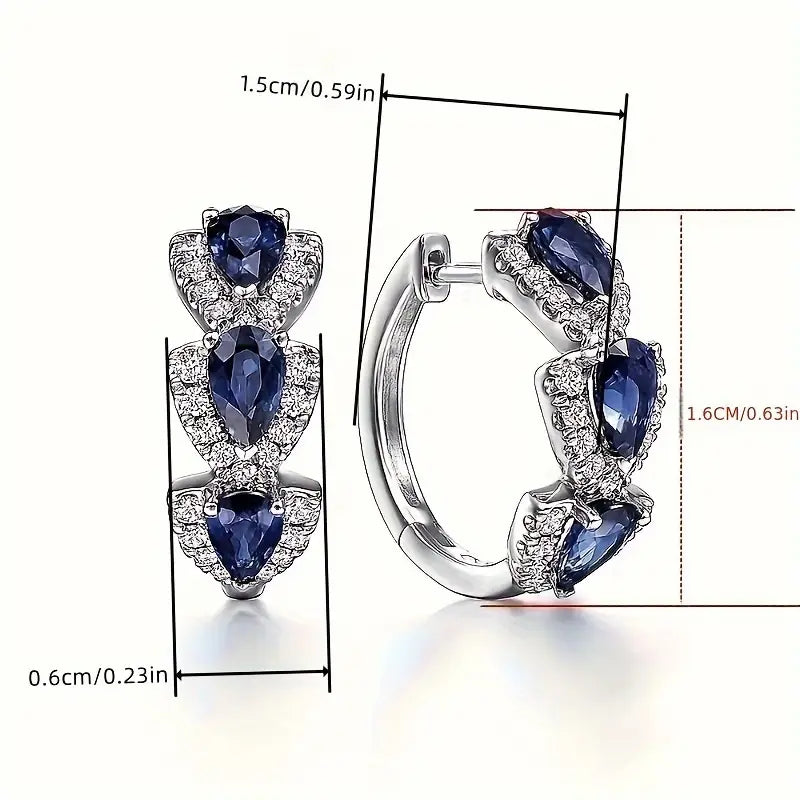 Shiny Crystal Hoop Earrings