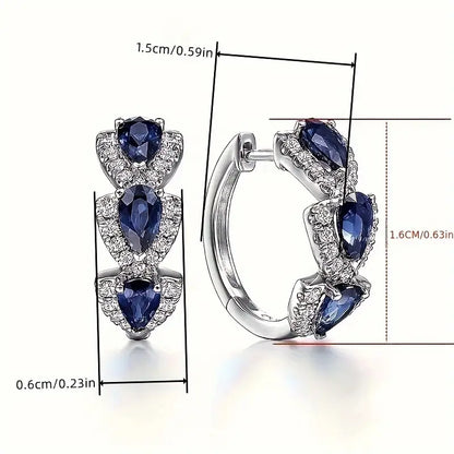 Shiny Crystal Hoop Earrings