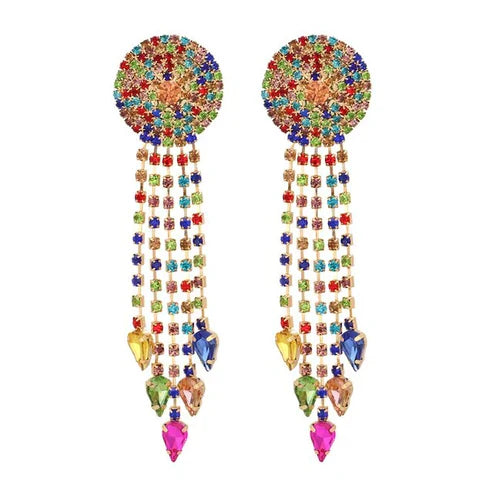 Vintage Multicolor Dangling Mandala Earrings