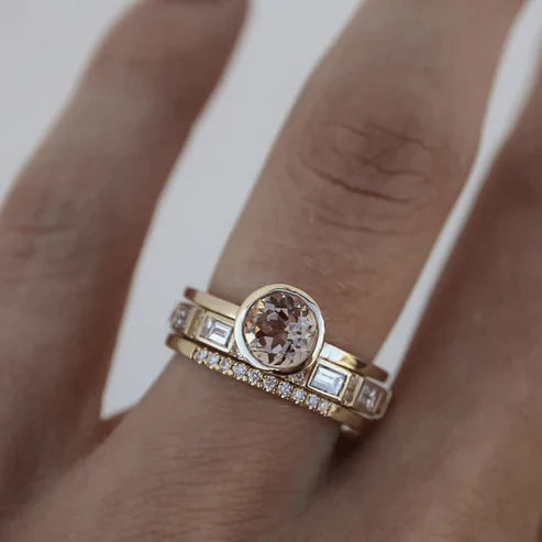 Vintage Gold Encrusted Crystal Ring