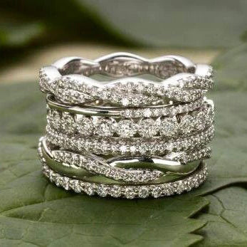 1+1 Offer: Vintage Layered Zirconia Ring + Vintage Zirconia Silver Earrings