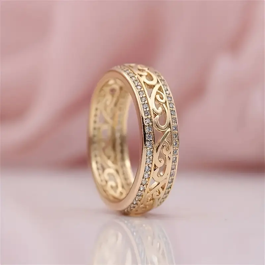 Hollow Bright Gold Ring