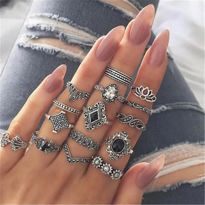 Unique rings set with 8 to 12 rings