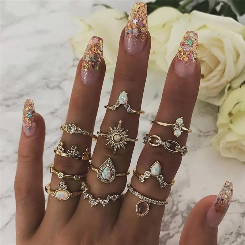 Unique rings set with 8 to 12 rings