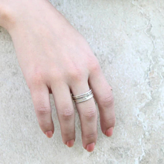Elena - Vintage silver ring with gold plating